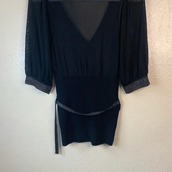 Armani Exchange Y2K Whimsigoth Mesh Glitter
Detail Belted Blouse Size M - Picture 7 of 12